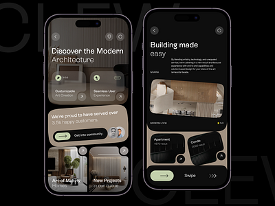 Architecture Mobile App app app ddesign app screen architect architecture interior design ios minimal mobile mobile app design ui