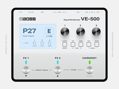Boss VE-500 Plugin buttons design design challenge designer dials electronic music leds music music plugin plugin product design shadows ui ui design ux
