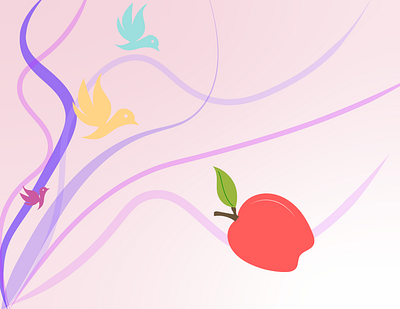 Birds and Apple drawing design graphic design illustration