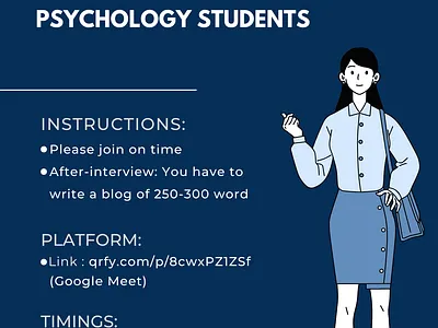 Poster for Call for Interviews animation blue branding canva graphic design logo motion graphics poster ui yellow