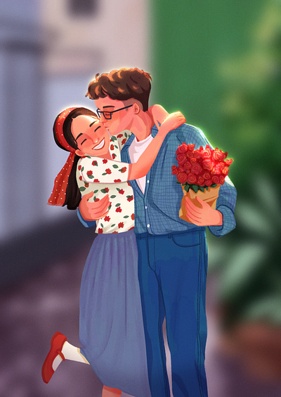 Cute Couple Illustration 2d illustration animation art character art character design concept art design digital art digital painting dribble artist graphic design illustration illustration art illustration inspiration illustrator inspiration photoshop procreate procreate illustration