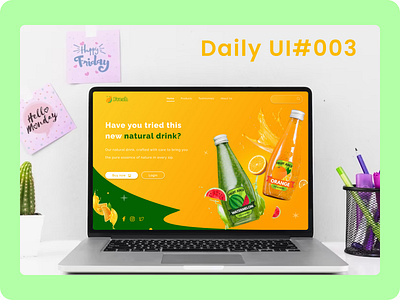 #DailyUI#003 - Landing page branding fruit juice landing page logo ui user interface web design