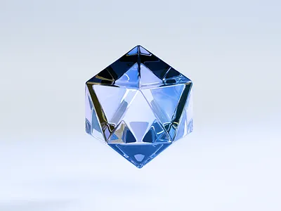 Crystal 3d blender crystal glass logo render