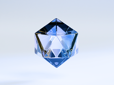 Crystal 3d blender crystal glass logo render