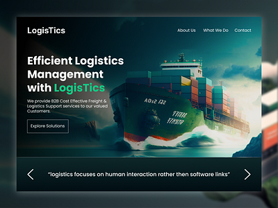 Logistics Website UI | User Interface Design design hero section landing page logistics website ui user interface ux website