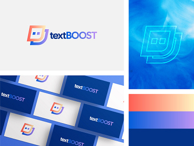 textBOOST- Marketing Company Logo boost brand design brand identity branding business logo chat chat bubble conversation logo logo design minimal modern logo reward logo text