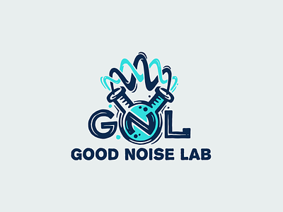 Good noise lab audio flask lab laboratory logo logotype noise wave