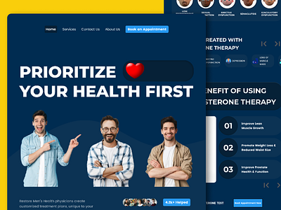 Men's Health Clinic Landing Page appdesign digitaldesign health landing page ui ux webdesign