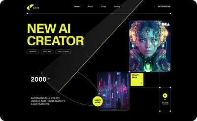 Landing AI Creator UX/UI Design 3d ai animation art branding courses design graphic design illustration logo motion graphics new ai trading ui ux vector webdesign