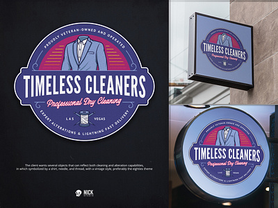 Timeless Cleaners branding design hand drawing hand drawn illustration logo ui vector vintage vintage logo