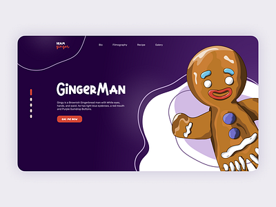 The Gingerbread Man UI design gingerbread gingerman gingy illustr illustration illustrator shrek ui ui design web design