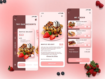 Online confectionery branding confectionery design graphic design mobile app sweets ui ux waffles web design