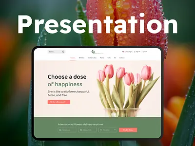 E-commerce website specialising in flower sales design e commerce flowers site uiux design uxui webdesign
