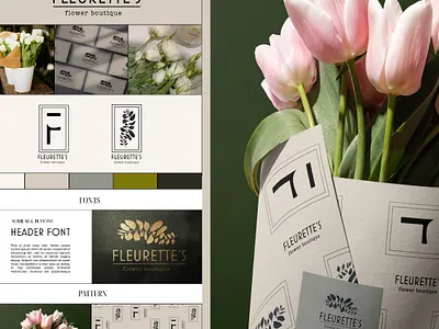 Fleurette's flower shop brand brand design branding design flower graphic design logo logotype minimal minimalistic