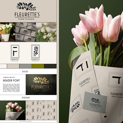 Fleurette's flower shop brand brand design branding design flower graphic design logo logotype minimal minimalistic