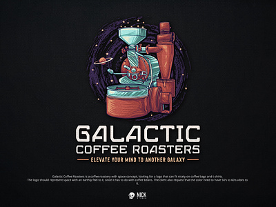 Galactic Coffee Roasters branding design hand drawing hand drawn illustration logo ui vector vintage vintage logo