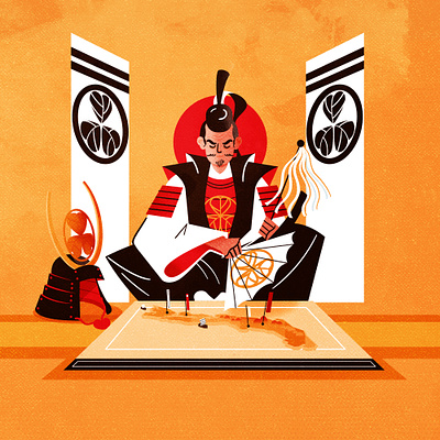 Shogun character design history illustration illustrator japan minimalist shogun texture vector
