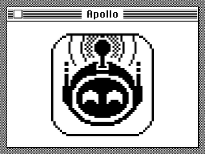 Apollo App Icon – 1-Bit Version app icon ios app icon pixel sketch.app
