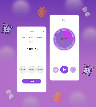 Timer App - DailyUI challenge14 #Dailyui animated app appdesign appinterface attractive challenge14 clock creative dailyui interface mobileapp timer timerapp timerappdesign uiuse uiux unique userfriendly