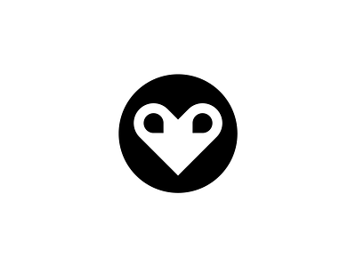 Owl for Paul bird branding bw geometric graphic design heart icon illustration logo logotype mark minimal modern owl paul ibou sign simple tribute