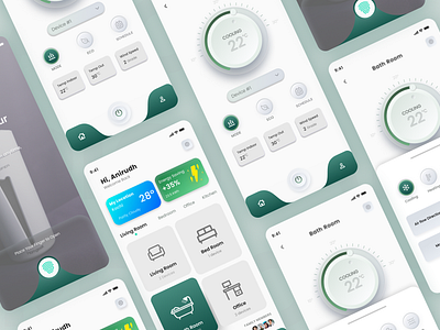 Air Conditioner Digital Remote ac application ac remote design figma illustration interactive prototyping mockups productdesign ui user experience user experience design user interface design ux wireframing