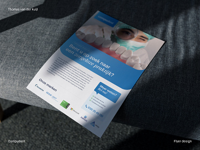 Flyer design green blue Compudent dental tech brand blue bold brand branding dental dentistry design flyer graphic design green health healthcare logo quality service software tech typography value voip