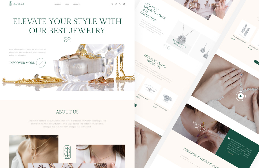 BlueBell Jewelry Website Design by Febrian Aldo on Dribbble