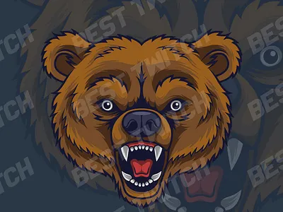 Angry bear gaming mascot youtube discord logo ! BestTwitch