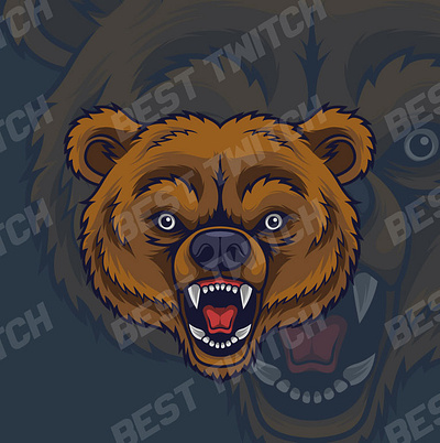 Angry bear gaming mascot youtube discord logo ! BestTwitch