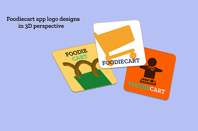 Foodiecart app logo in 3D perspective app figma logo ui