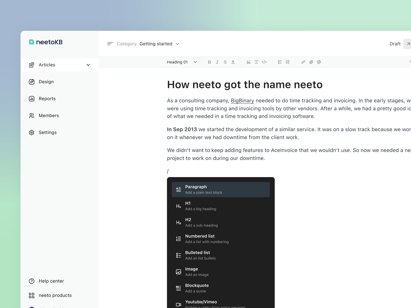 Text editor - neetoKB
