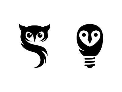 Owls for Paul Ibou animal bird brand bulb hidden icon illustration logo negativespace owl s