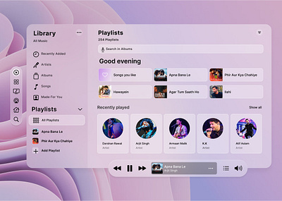 Song Playlist Web Ui app branding design graphic design illustration logo typography ui ux vector