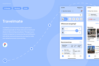 TravelMate | UI design | UI kit air app boat branding bus car design figma mockup plane ship store travel ui ui kit ux