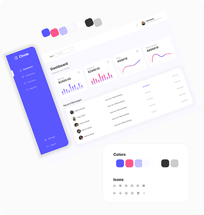 Circle -Sales Dashboard -Innovative 2023 3d animation branding dashboard graphic design logo motion graphics ui