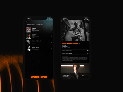 Unground - Phone App app app store application book booking brand brand identity branding creation design gesaffelstein graphic design identity illustration iphone logo phone store ui ux