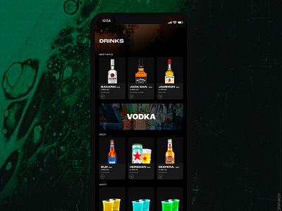 Unground - Drinks Menu app app store app system application brand branding creation design drinks graphic design identity illustration logo menu online phone ui uiux ux uxui