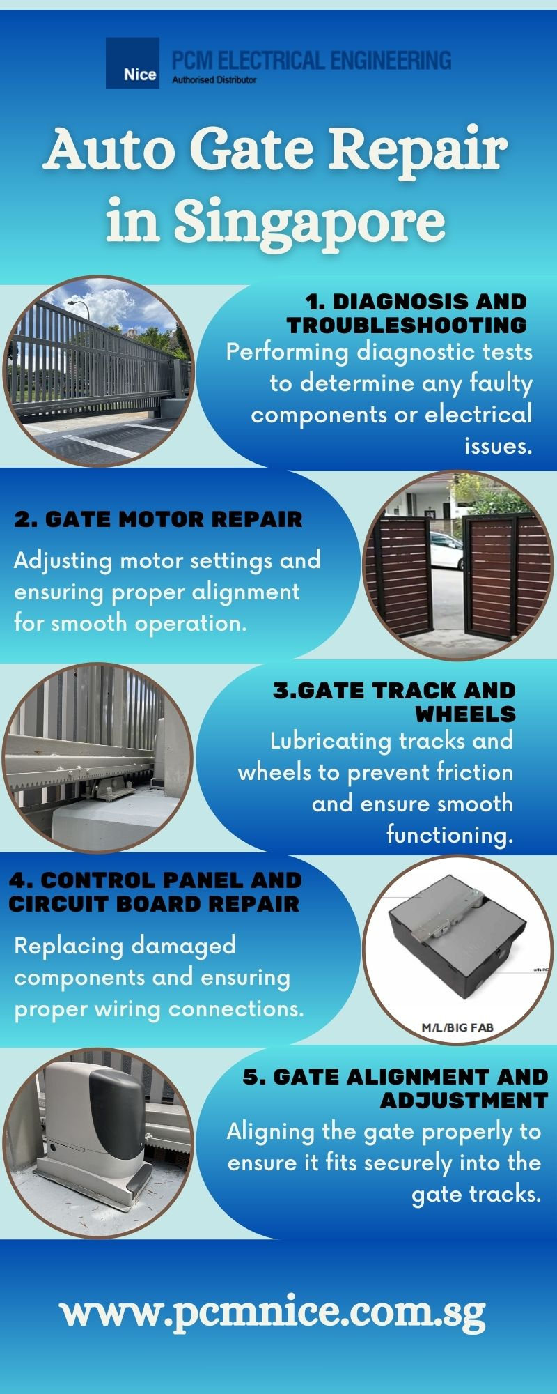 Auto Gate Repair singapore PCM Electrical Engineering by PCM