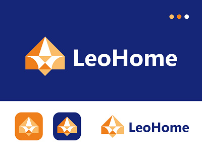 LeoHome animal concept design head home house leo lion logo mark real estate