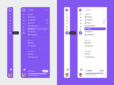 Sidebar navigation — Untitled UI menu minimal nav nav menu navigation product design purple side nav sidebar nav sidenav ui design user interface user interface design