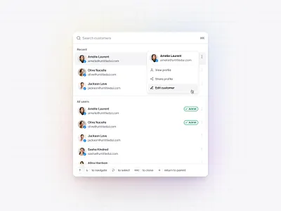 Command+K search menu — Untitled UI cmd k cmdk command k commandk dropdown product design search bar search menu searchbar settings ui design user interface