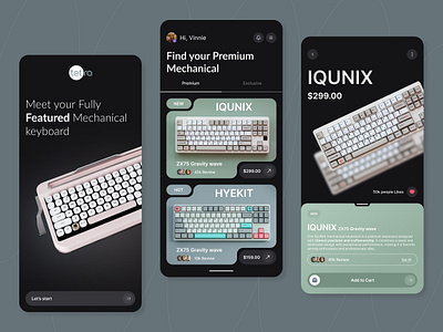 Tetra -Mechanical Keyboard app app application cart dark dark theme design figma keyboard logo mobile app mobile ui online product purchase splash screen theme ui ux