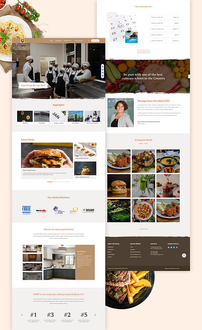 ICHEF clean ui culinary school web design figma food website graphic design ichef ui ux uxui design web design website ui