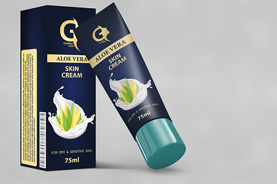 Skin cream aloe vera branding design graphic design