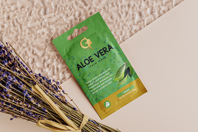 Face mask aloe vera branding design graphic design