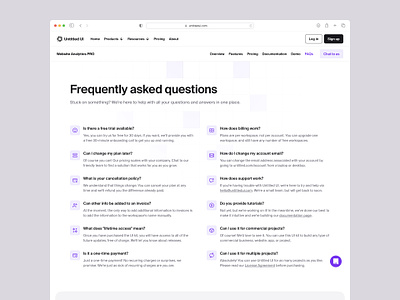 Frequently Asked Questions (FAQs) — Untitled UI documentation faq faqs frequently asked questions minimal minimalism resources support support docs web design webflow