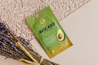 Face mask avocado branding design graphic design