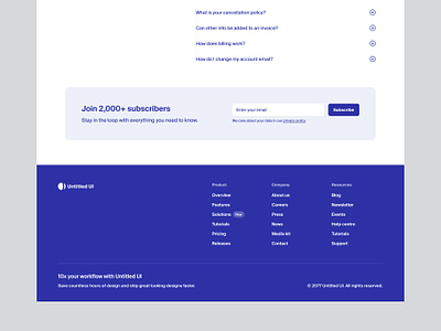 Minimal footer — Untitled UI footer menu minimal minimalism simple web design webflow