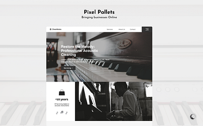 Acoustic Instruments Servicing Business design homepage landing music piano services ui uiux ux web webdesign