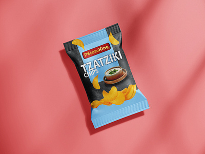 Packaging for tzatziki chips branding design graphic design